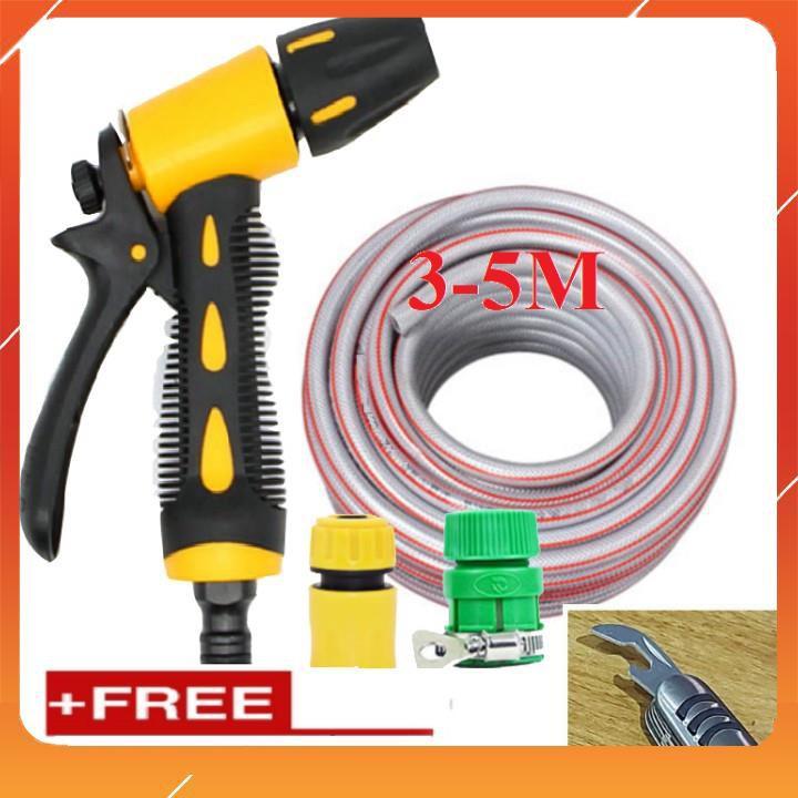 Bộ dây vòi xịt bơm nước tưới rửa , tăng áp 3 lần, loại 3m, 5m 206319P cút sập,nối vàng+ mở chai