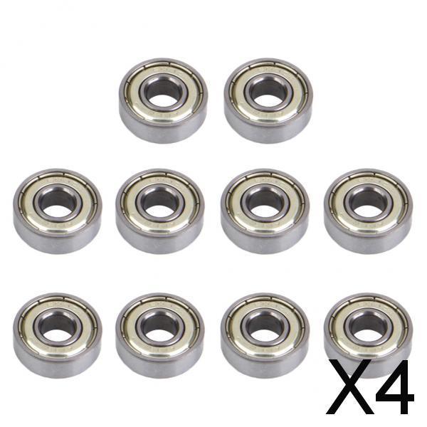 4x10Pcs  608 Skate Ball Bearings for Skateboard Scooter Hockey Silver