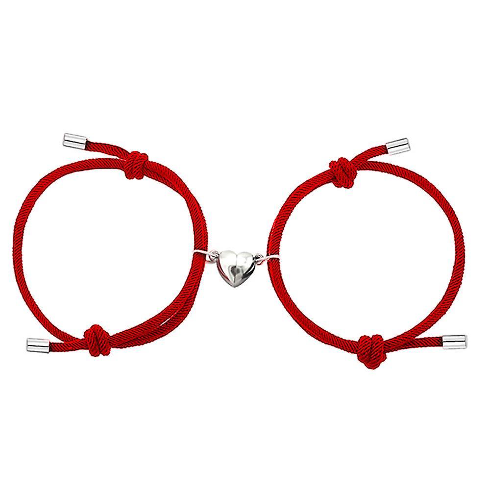 Vòng đeo tay 2 chiếc Vòng đeo tay Bện BRAIDED BRAIDED ROPE Vòng đeo tay với tiếng chuông từ tính thề