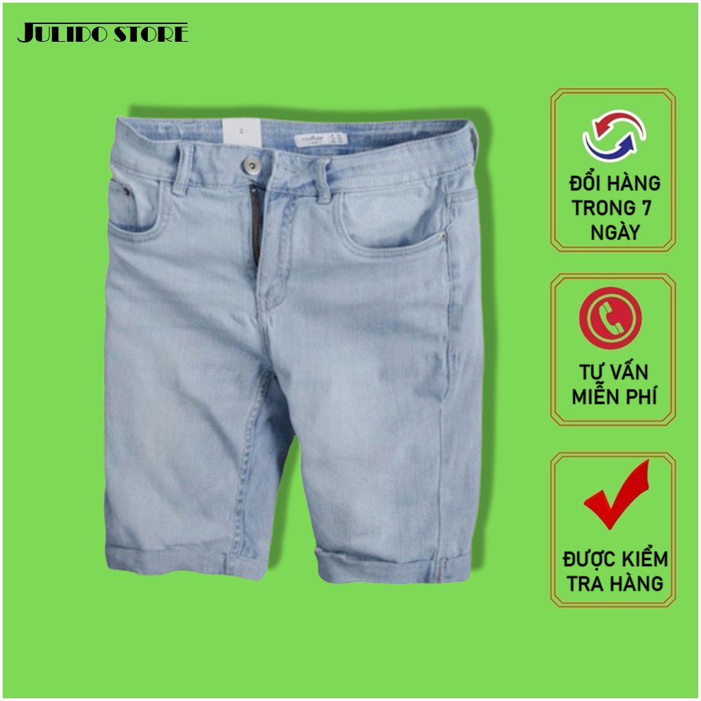 Quần short jeans nam , quần sort nam eo co dãn trơn lịch lãm mẫu J73 săn lai thiết kế phong cách thời thượng lôi cuốn dạo phố Julido thời trang hàn quốc trung niên