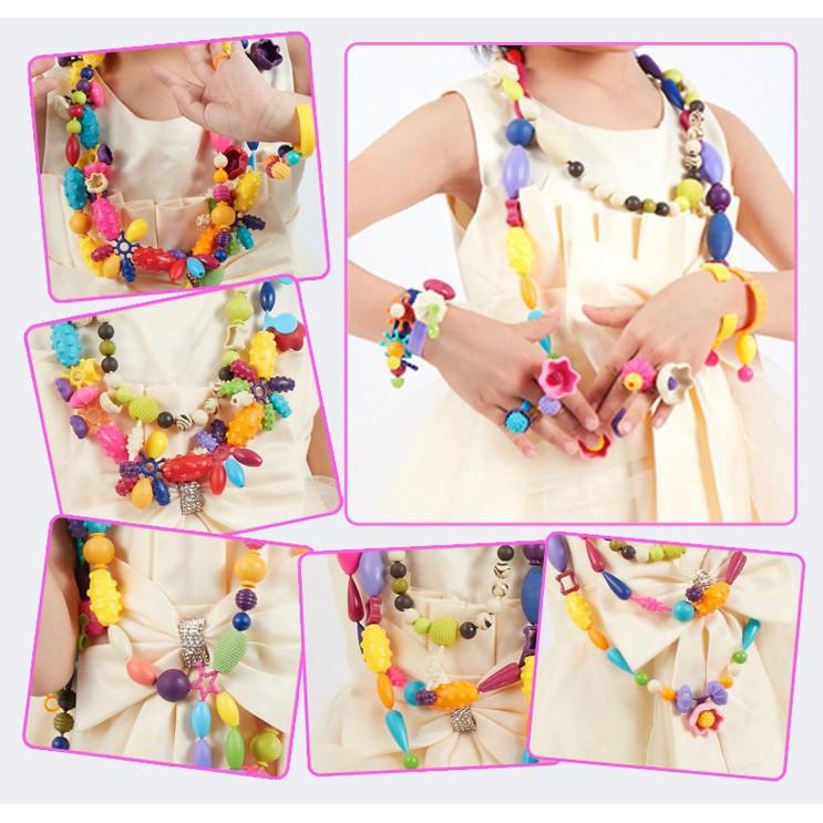 Hộp Xâu Vòng Hạt Pop 350 Hạt Kèm 2 Bờm , 2 Vòng Tay