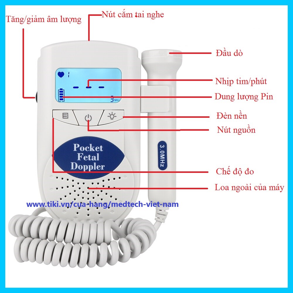 Máy Đo Tim Thai Máy Nghe Tim Thai Tại Nhà JPD-100S6 Chất Lượng Cao