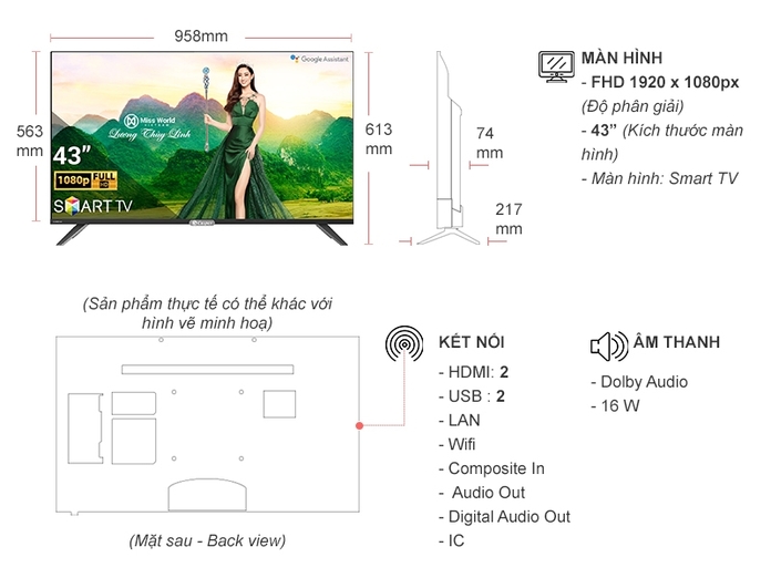 Hình ảnh Tivi Casper Internet 43 Inch 43FX6200- Hàng Chính Hãng