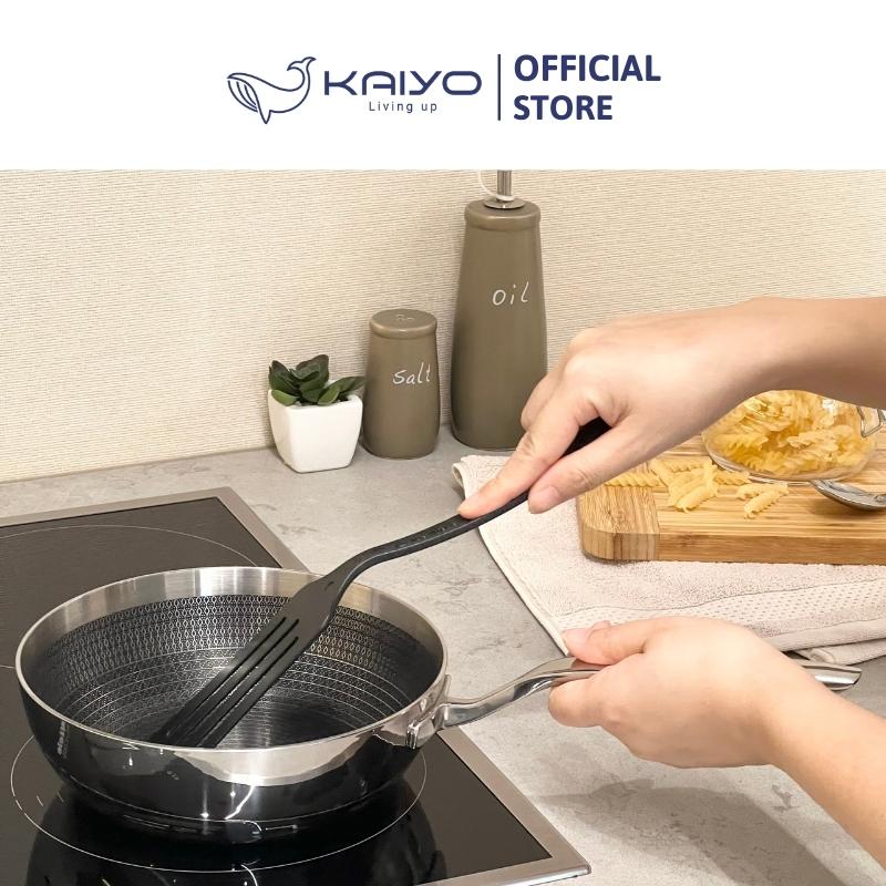 Chảo inox sâu lòng chống dính hoa văn nổi thân đáy liền 3 lớp tri-ply Kaiyo, size 20cm