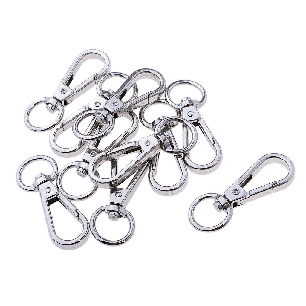 10pcs Swivel Clasps Lanyard Snap Hook Lobster Claw Clasp and Keychain Rings 14mm