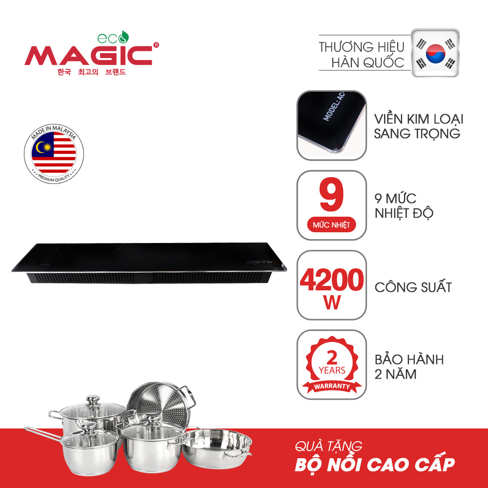 Bếp đôi hồng ngoại và điện từ cao cấp Malaysia Magic Eco AC220 - Hàng chính hãng