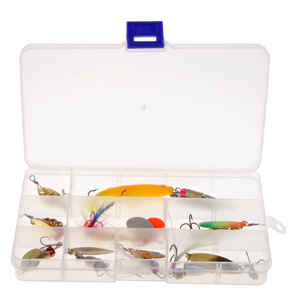 9pcs Metal Fishing Lures Treble Hooks Spinner Baits & Spoons Bass Trout Salmon Freshwater & Saltwater