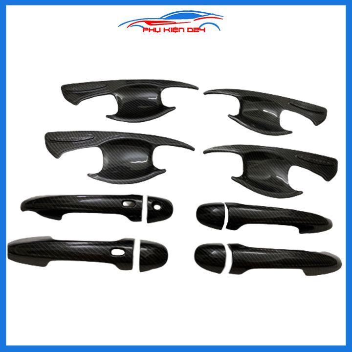 Ốp tay hõm Fortuner 2017-2018-2019-2020-2021-2022 vân carbon, mạ crom chống trầy bảo vệ cửa xe ô tô