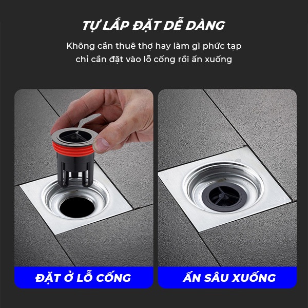 Bịt Cống Chặn Mùi Hôi Ngăn Ngừa Côn Trùng Chống Tắc Cống - Nắp Cống Chống Trào Ngược Khử Mùi Đường Thoát Nước