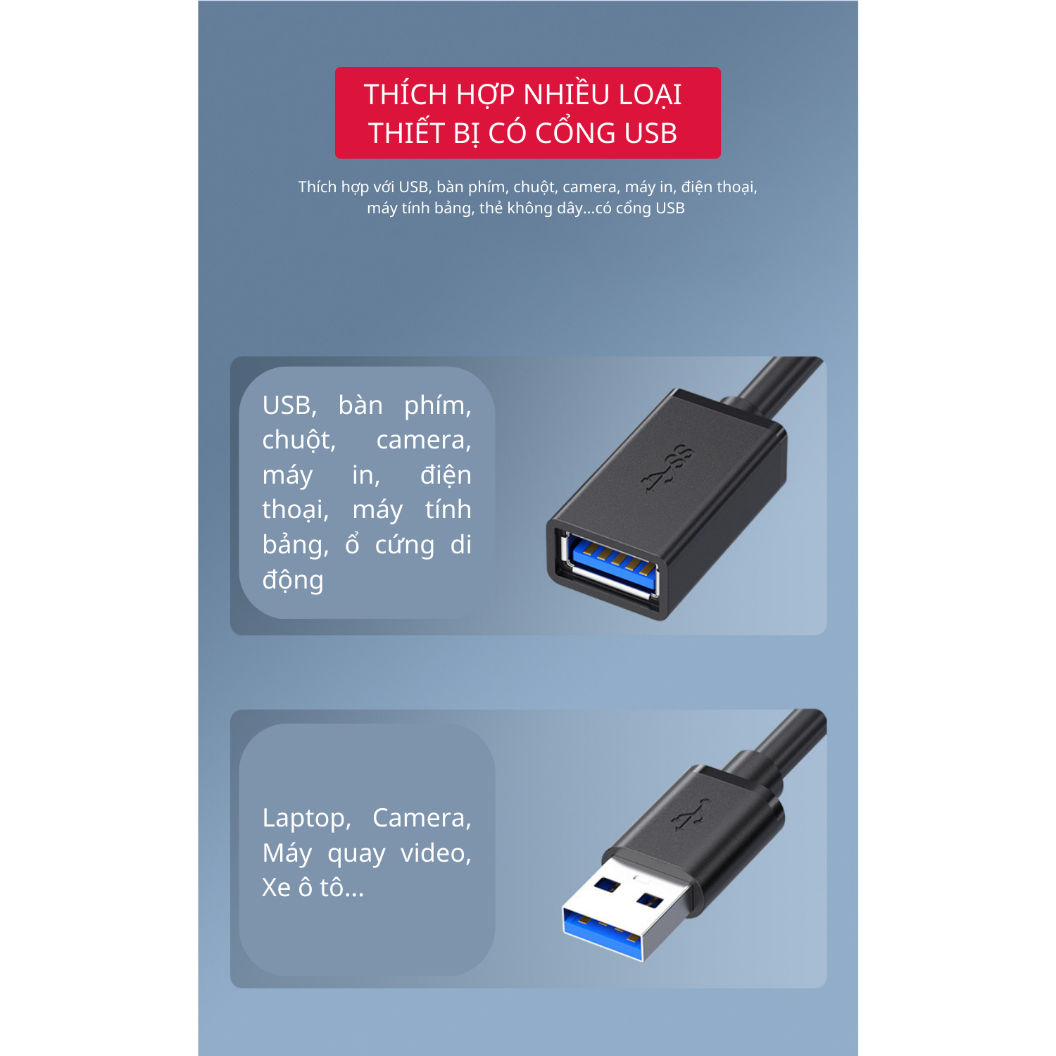 Dây Cáp Nối Dài USB 3.0 Dài 2M  - Hàng Chính Hãng Tamayoko