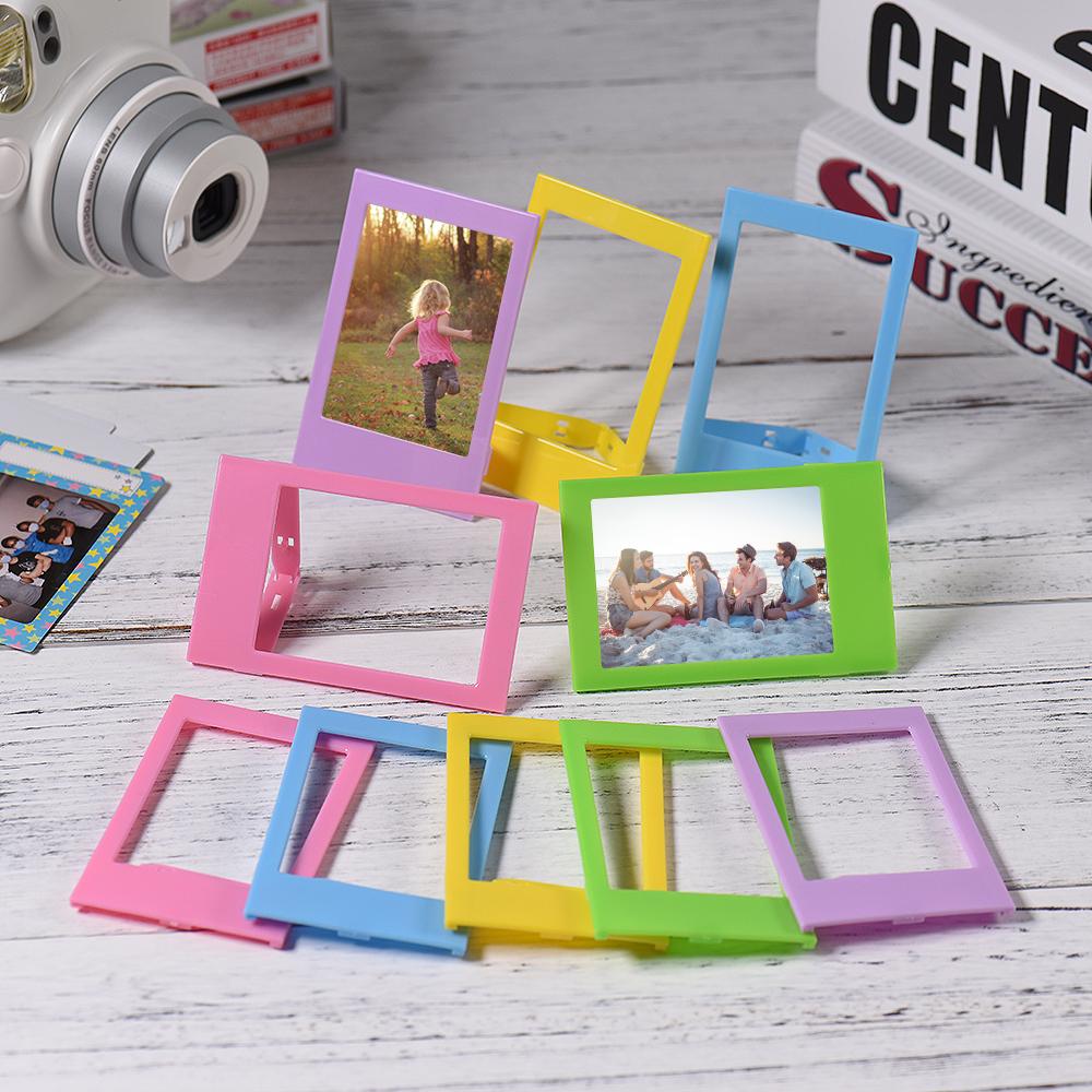 Set 10 Khung ảnh để bàn bằng nhựa nhỏ 3 "Mini Bằng Nhựa 5 Màu Cho Fujifilm Instax Mini 8 7s 90 25 50s 9 Sp-1 Sp-2