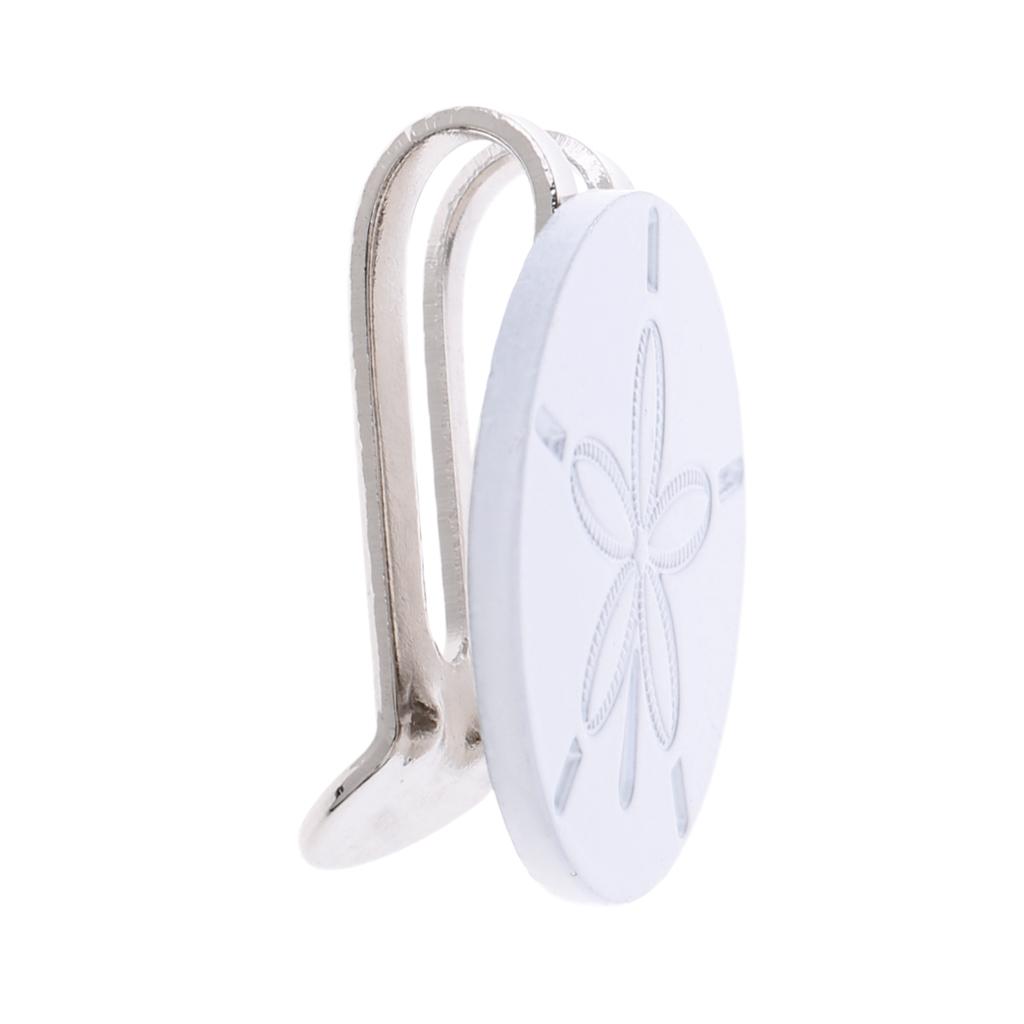 Sturdy Alloy White Flower Magnetic Golf Ball Marker Clip On Cap Visor Gift