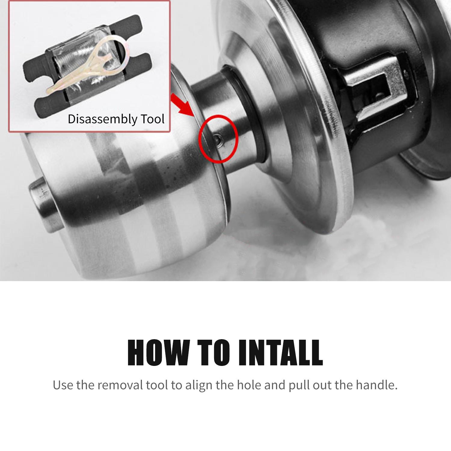 Bộ khóa tay nắm cửa với 3 chìa khóa Kiểu bóng tròn