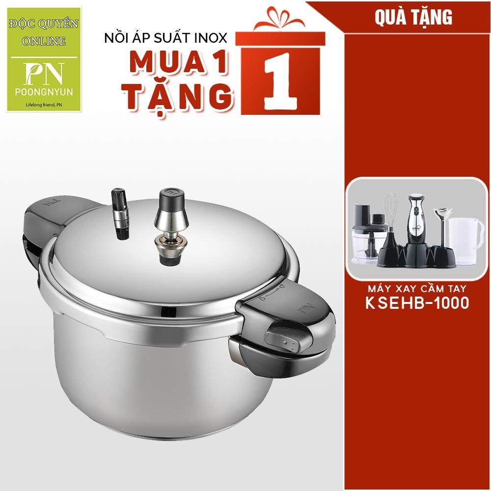 COMBO1 Nồi áp suất Inox IH hiệu PN HNVPC-10(IH) - Tặng Máy xay sinh tố Kochstar KSEHB-1000 - Hàng chính hãng