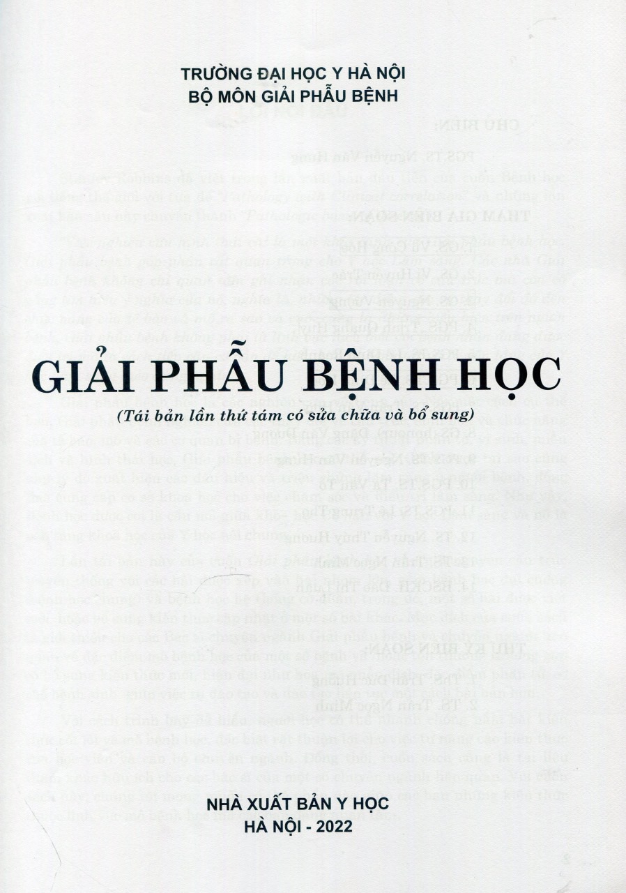 Sách - Giải phẫu Bệnh học 2022