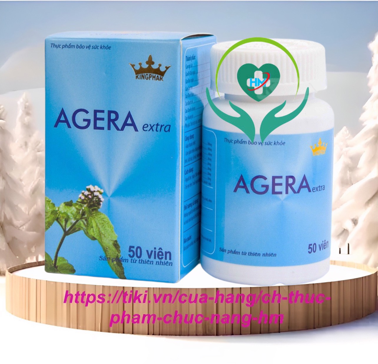 KINGPHAR AGERA Extra -Hộp 50 viên - Hỗ Trợ Giảm Nghẹt Mũi,hắt hơi và sổ mũi, nhức đầu do viêm mũi dị ứng, viêm xoang