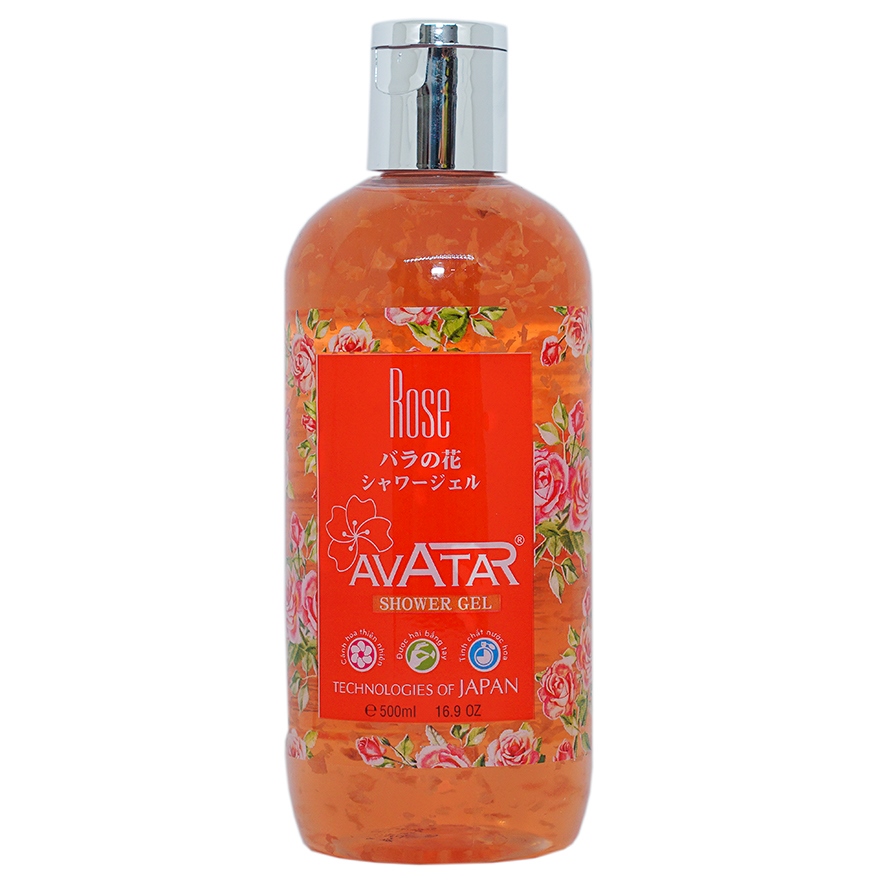 Sữa Tắm Trắng Da Chiết Xuất Hoa Hồng Avatar Rose Shower Gel Chai 500ml (Combo 500ml Và Set 24ml)