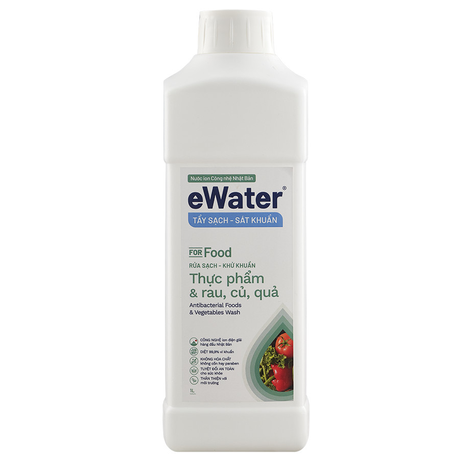 Nước ion điện giải eWater - Rửa sạch sát khuẩn Thực phẩm &amp; Rau, củ, quả (1L)