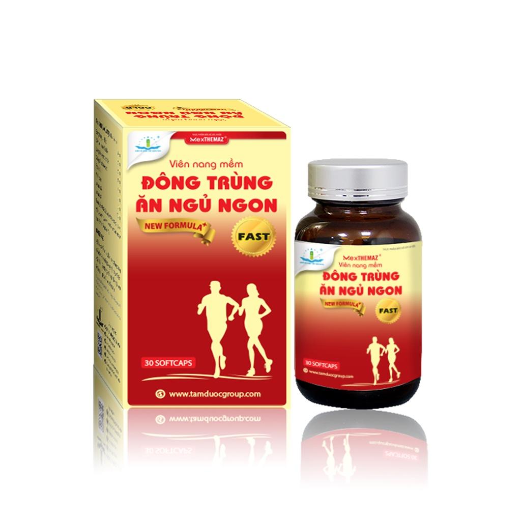 Viên nang mềm Đông Trùng Ăn Ngủ Ngon Dạng Lọ Ăn Ngủ Ngon, Giảm Mệt Mỏi Do Kém Ăn, Thiếu Ngủ