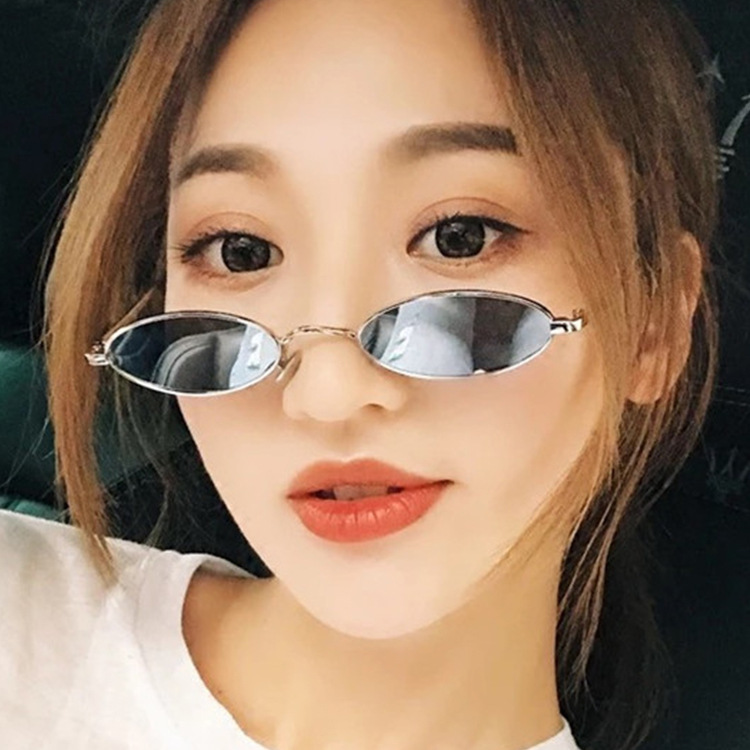Kính Mát  Cao Cấp Hình Oval Nhỏ Gọng Kim Loại Phong Cách Âu & Mỹ - Mã MK001