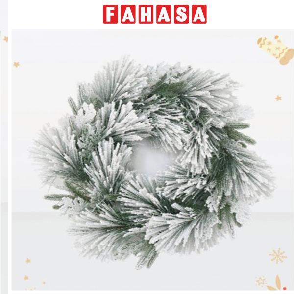 Vòng Hoa 3 Loại Lá Phủ Tuyết - Trang Trí Noel 50 cm - Chaang Chiia LP-W20-HS