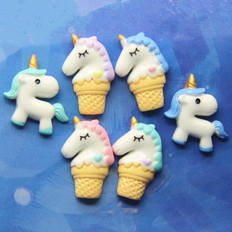 *HN* Charm kỳ lân kem ốc quế cho các bạn trang trí vỏ ốp điện thoại, làm Jibbitz, DIY