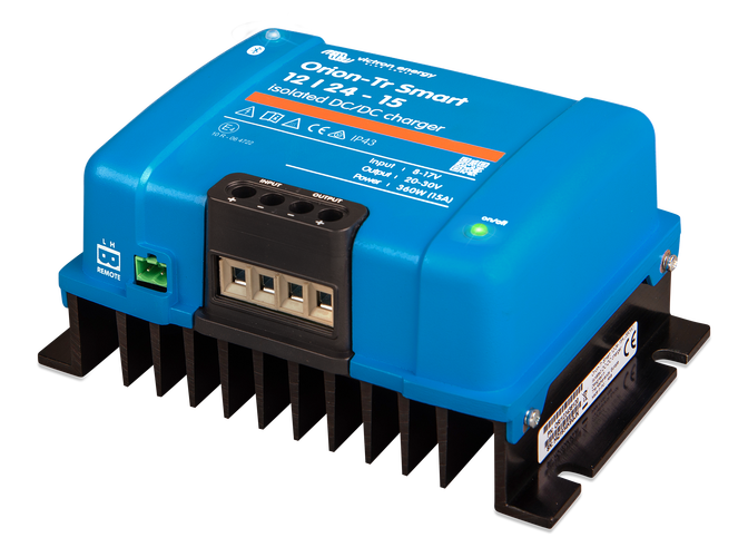 Bộ dual battery Orion-Tr Smart 12/24-15A Isolated DC-DC charger của thương hiệu Victron Energy.
