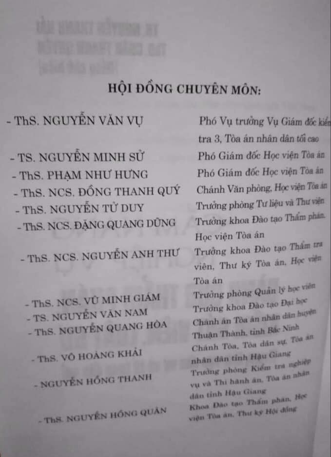 Cẩm Nang Nghiệp Vụ Dành Cho Thẩm Phán, Kiếm Sát Viên, Luật Sư