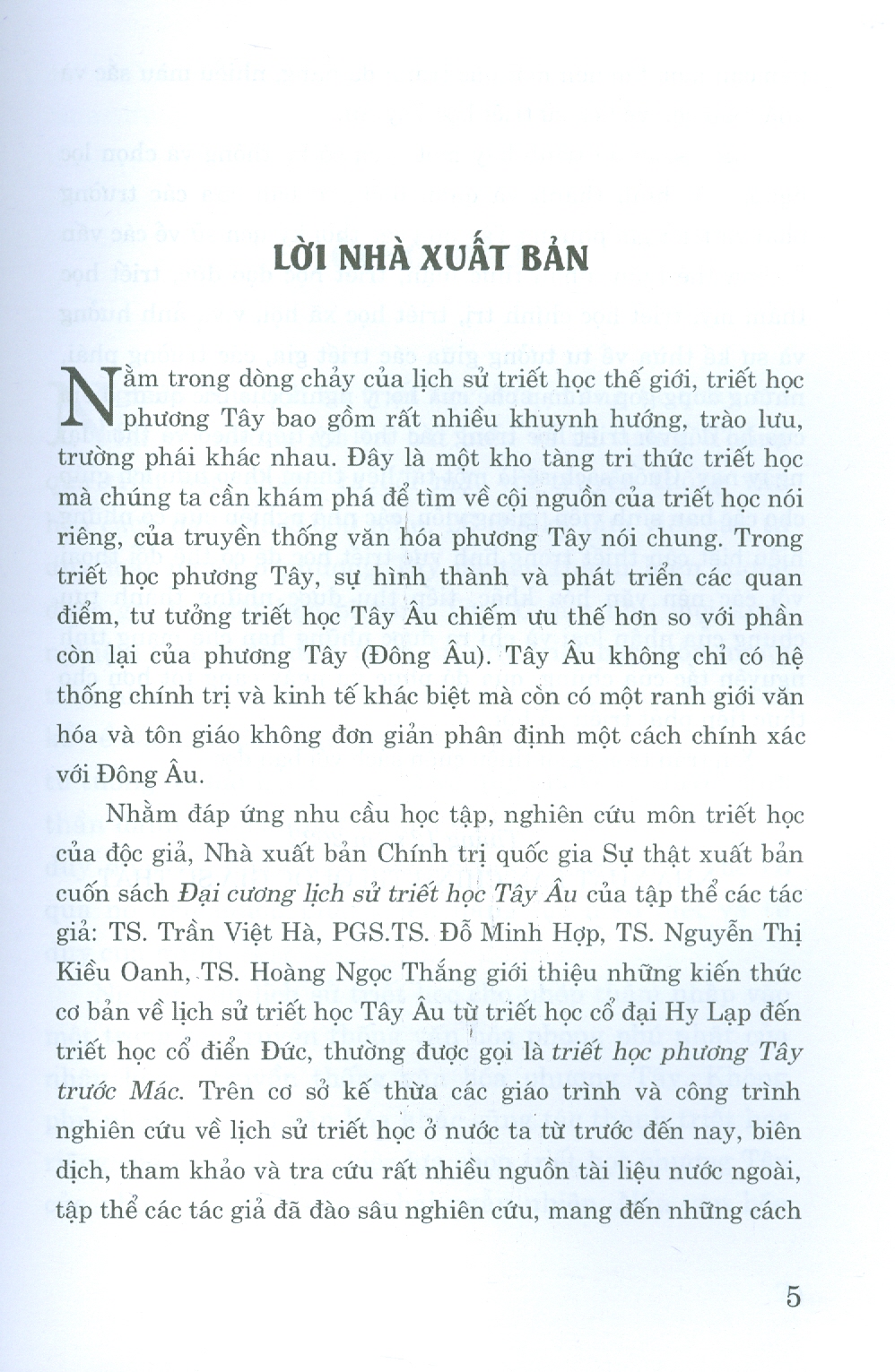 Đại cương lịch sử triết học Tây Âu - sách mới 2023