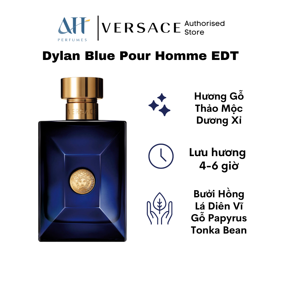 Nước hoa nam cao cấp VERSACE Pour Homme Dylan Blue EDT hương Nhựa Cây thơm - Cam Chanh - Gia vị tươi mát