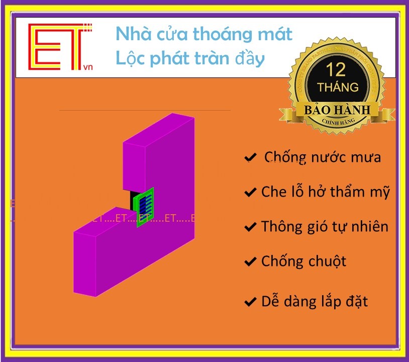 Chớp ô thoáng ngoài trời CHỐNG HẮT MƯA đa năng, chất liệu nhôm sơn tĩnh điện, siêu bền, không biến đổi màu,  cho quạt thông gió, lỗ thoáng, lam gió