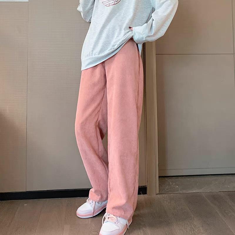 Quần Ống Rộng Baggy Kaki Nhung Tăm Nam Nữ Vintage phong cách thời trang 1900 Ulzzang Unisex