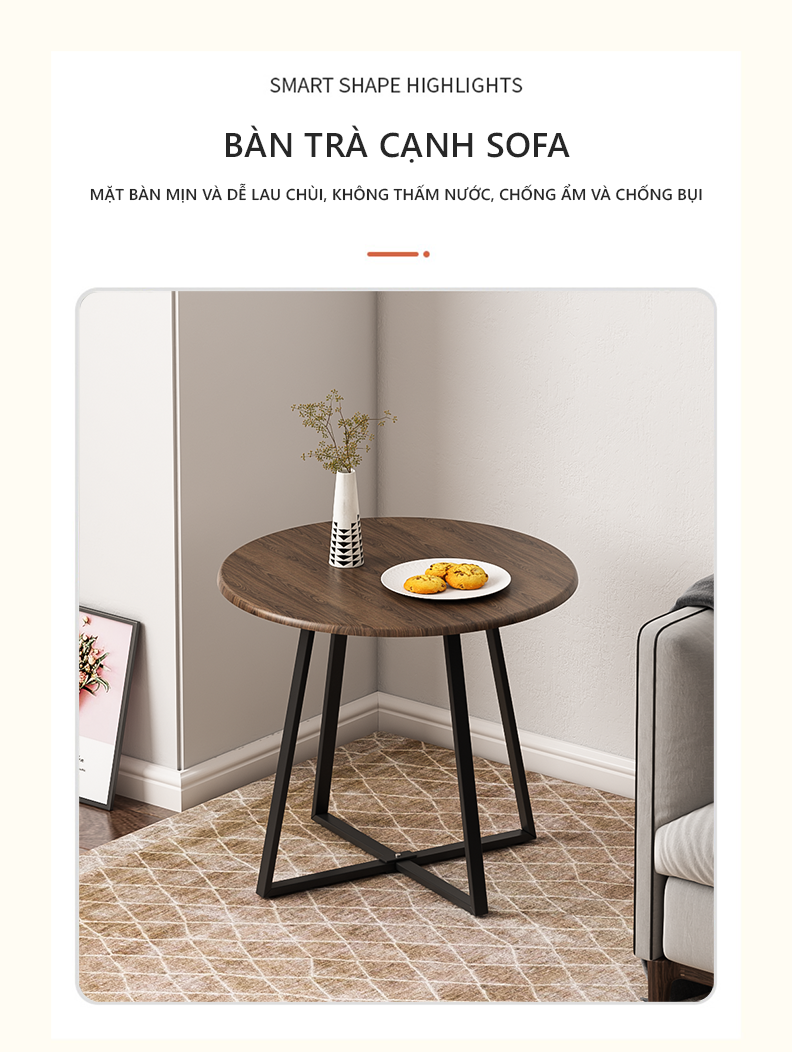 Bàn trà cạnh sofa 2 tầng phong cách hiện đại thương hiệu IGA - GM85