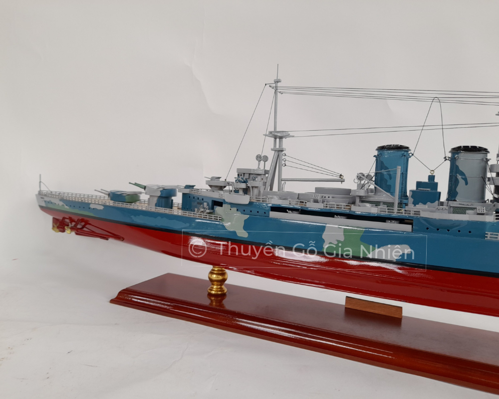 Mô Hình Thuyền Gỗ Phong Thủy Dạng Thuyền Chiến HMS HOOD Chính Hãng Hàng Xuất Khẩu Chất Lượng Cao