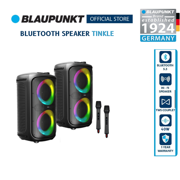 Loa Bluetooth party Blaupunkt BAS5315 - 40W, tặng micro không dây- Hàng chính hãng