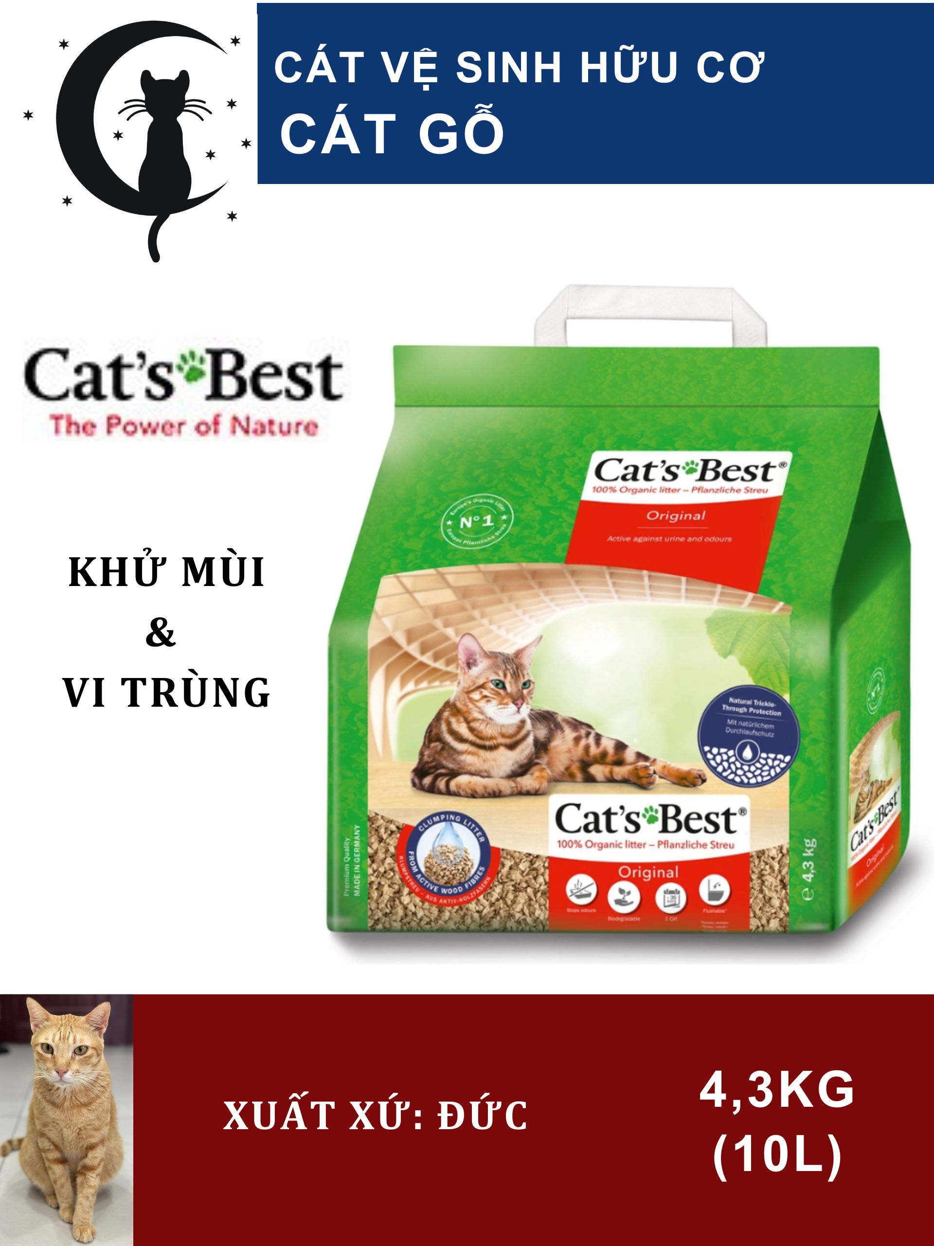 Hình ảnh CAT BEST Original 10L- Cát Vệ Sinh Hữu Cơ Vón Cục_Khử mùi và Vi Trùng cho MÈO