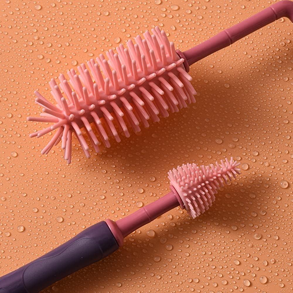 Chai chai, 3 miếng chai silicon goupillon, bàn chải chai, chai núm vú