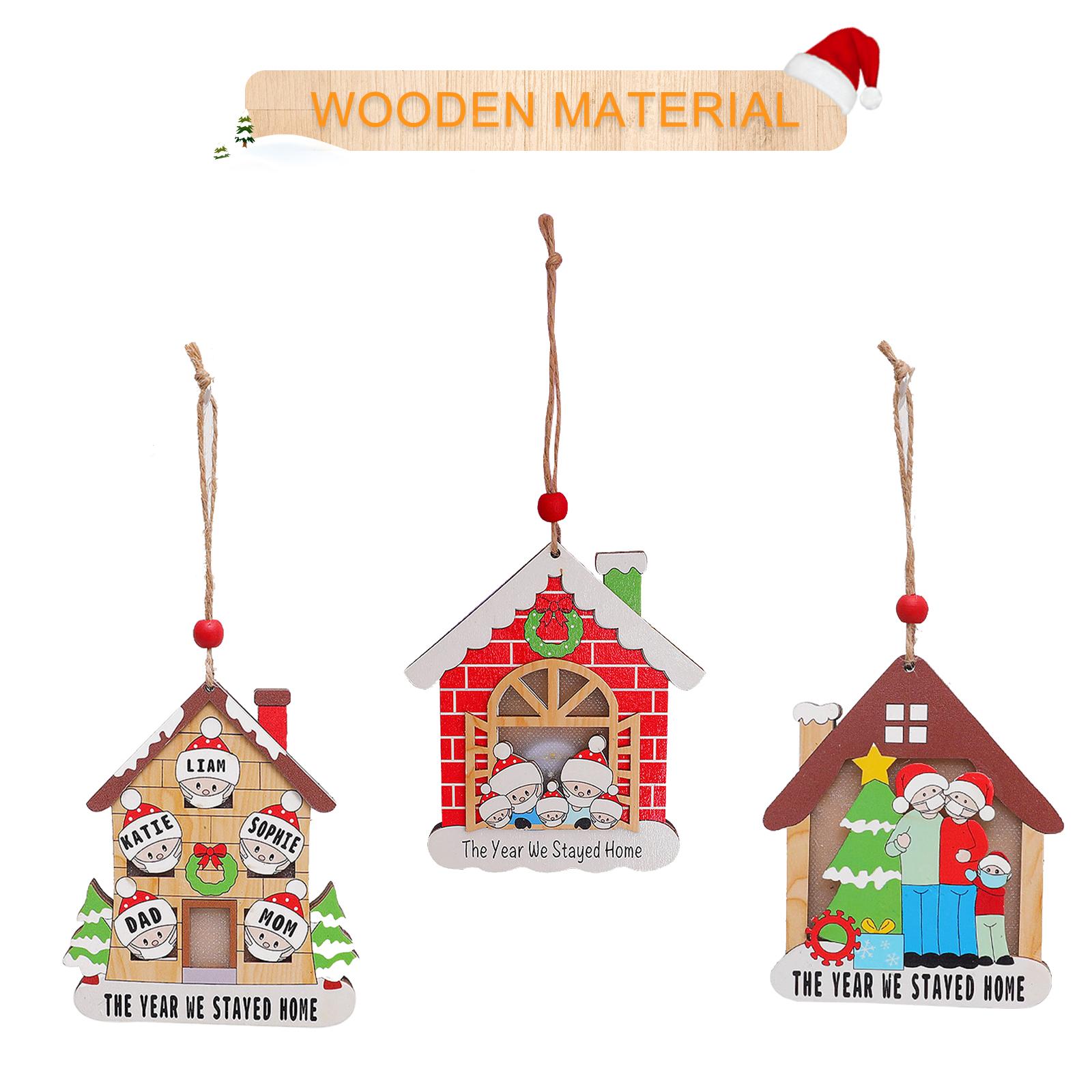 Nhà gỗ phát sáng trang trí cây thông noel, đồ trang trí giáng sinh