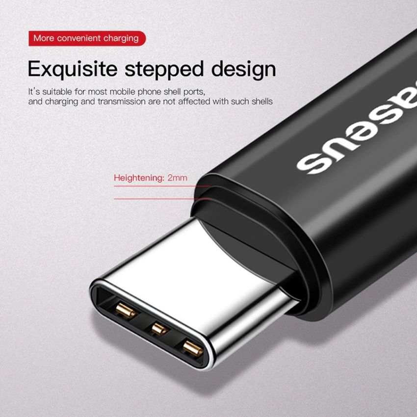Cáp sạc Baseus Fish Eye Spring Data dây xoắn lò xo đàn hồi USB to TYPE C CATSR- Hàng chính hãng