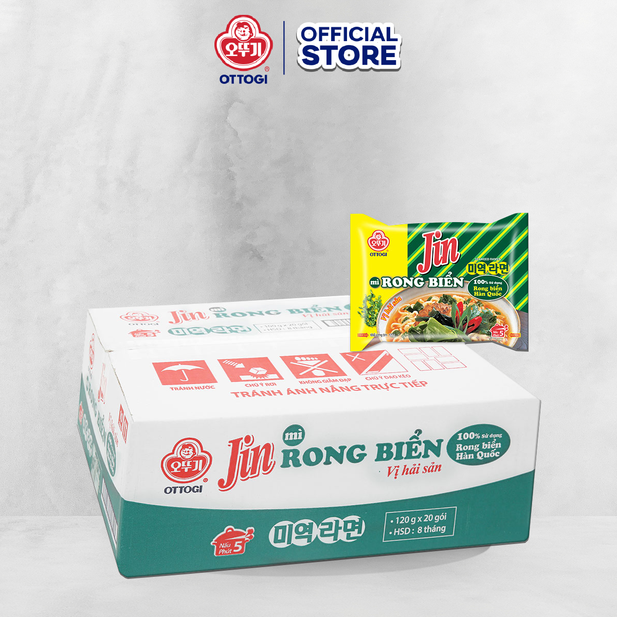 Thùng 20 Gói Mì Rong Biển Ottogi 120Gx20