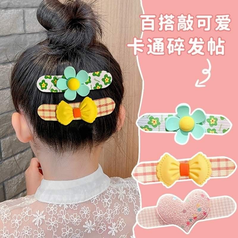 SET 3 MIẾNG DÁN TÓC ĐÍNH HOA, CHỐNG RƠI TÓC CON CHO BÉ