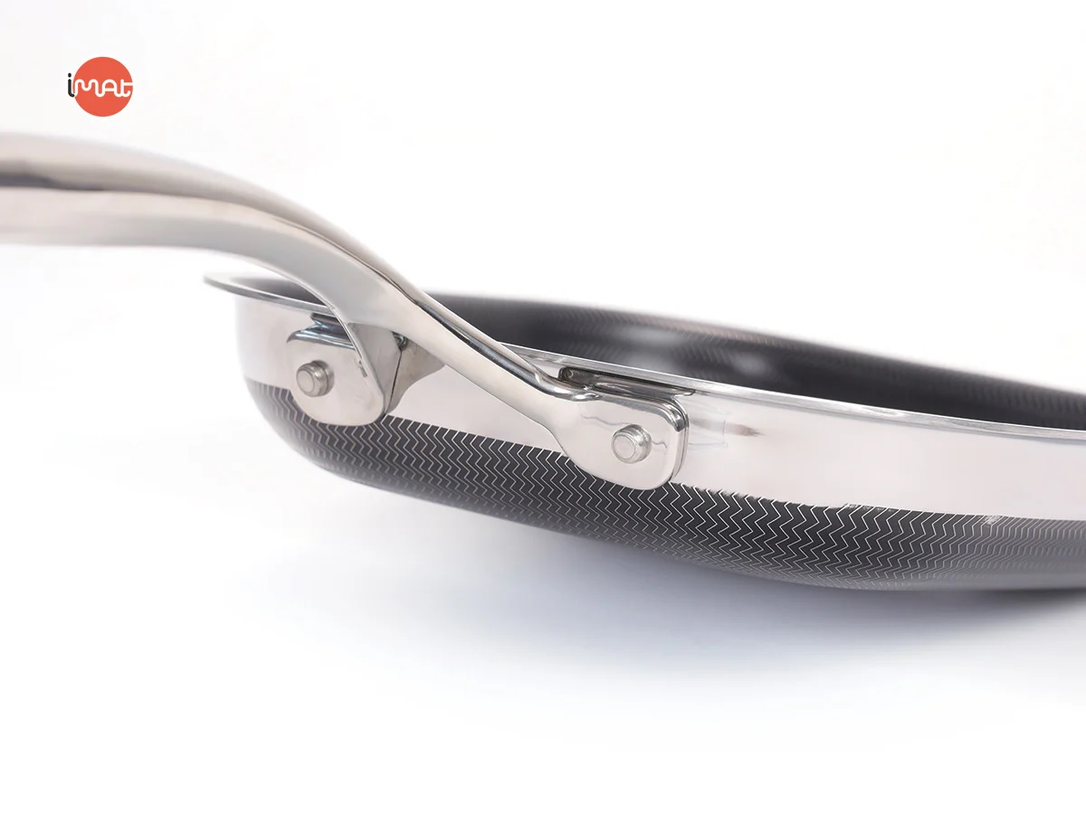 [Hàng chính hãng-iMat hybrid inox] Chảo chiên vuông iMat Hybrid 20cm chống dính gốm Ceramic đen