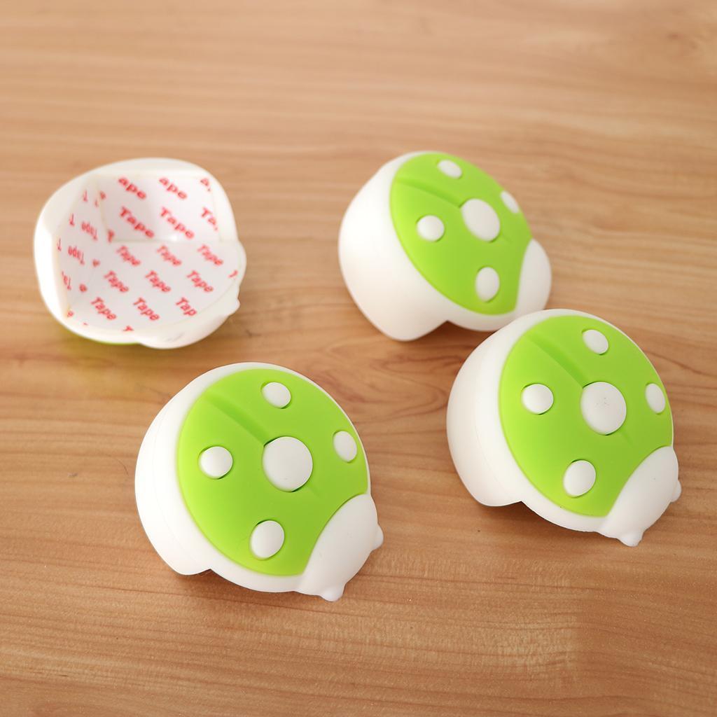 4 PCS Baby Cartoon Ladybug Protector Edge Safety Glass Table Desk Cushion Guard Bumper
