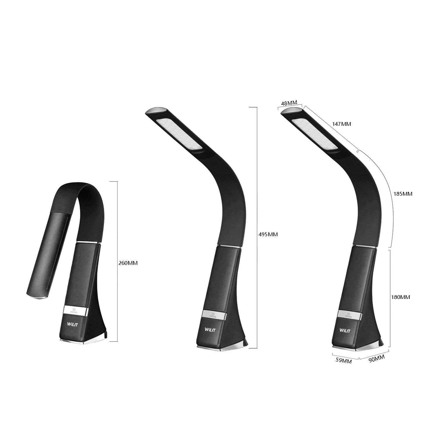 Đèn bàn đèn học LED Wilit U2C - Nhập Đức - Chống cận - Sạc pin - Cổ ngỗng uốn dẻo