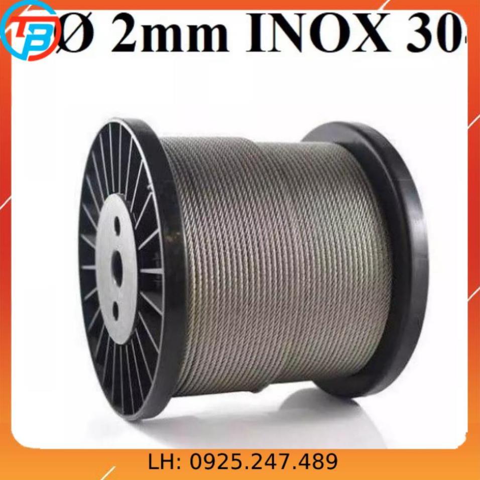 100 mét Cáp inox 304 1.5mmlàm dàn phơi thông minh, dây phơi quần áo,chằng buộc các vật dụng trong nhà và ngoài trời.