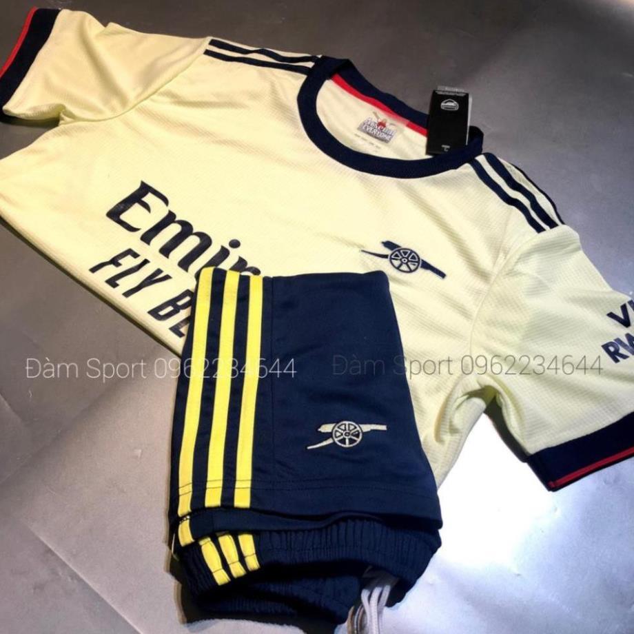 Bộ quần áo  đá banh CLB Arsenal vàng đồng 2021- 2022 vải gai bản cao cấp nhất,thấm hút mồ hôi.