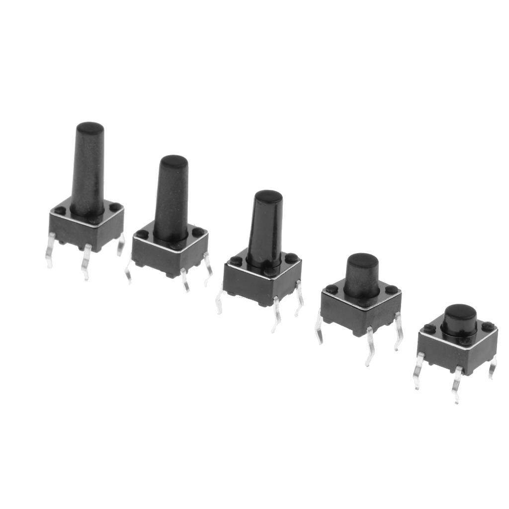 200Pcs/lot 6x6mm Tactile Push Button Switch Micro Momentary Assortment Parts
