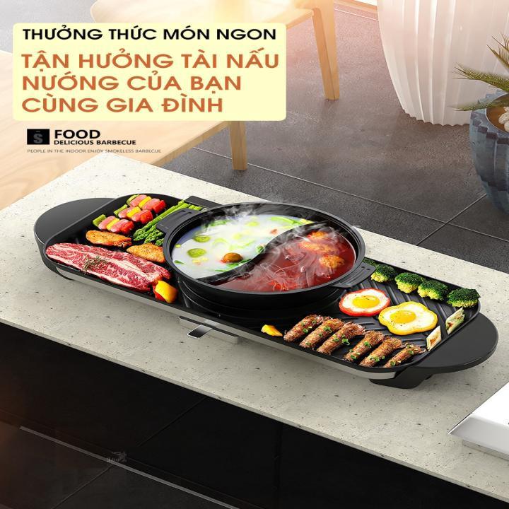 Bếp Lẩu Nướng điện 2in1