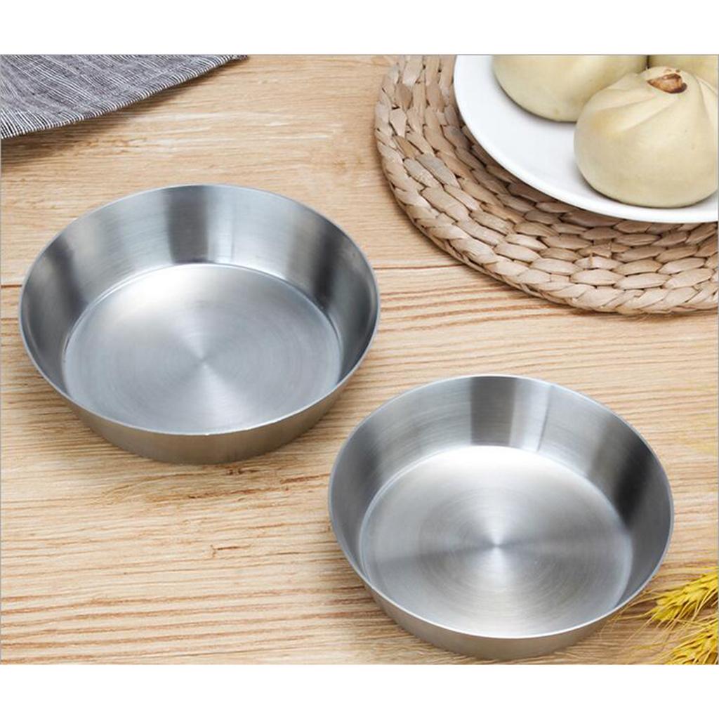 Stainless Steel Korean Tray Fruit Salad Plate Snack Bowl with Cover,Ramen Noodles Menudo Pasta Popcorn Fruit Dessert Serving Dishes