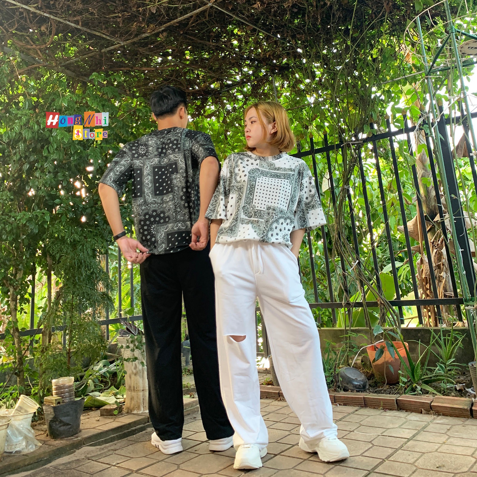 Quần Ống Rộng Rách Gối Màu Trắng Lưng Thun Culottes Ulzzang Unisex - MM